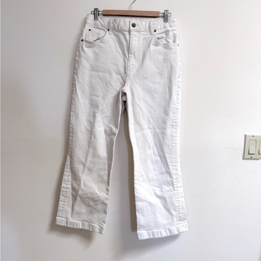 Boden Cropped Flare Leg Ecru Jeans